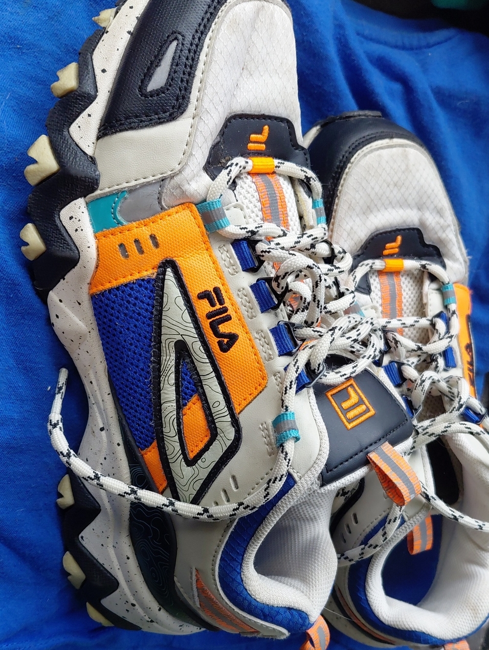 Fila Trail Sneakers - White, Blue & Orange